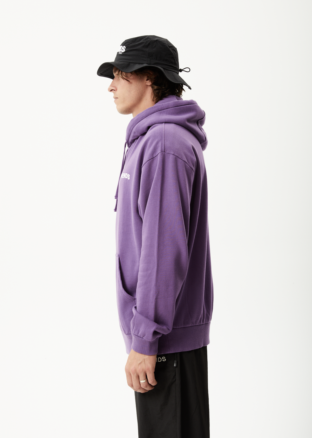 AFENDS Mens Vinyl - Logo Hoodie - Faded Purple 