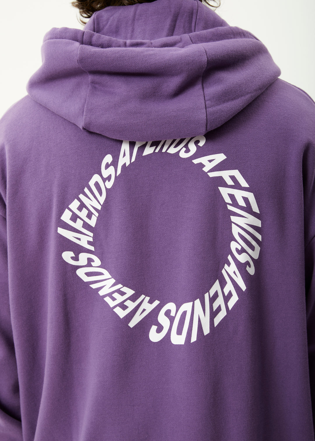 AFENDS Mens Vinyl - Logo Hoodie - Faded Purple 