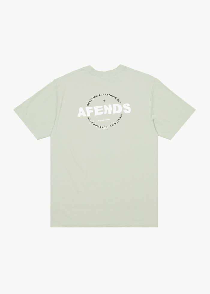 Afends Mens Questions - Graphic Retro  T-Shirt - Eucalyptus 