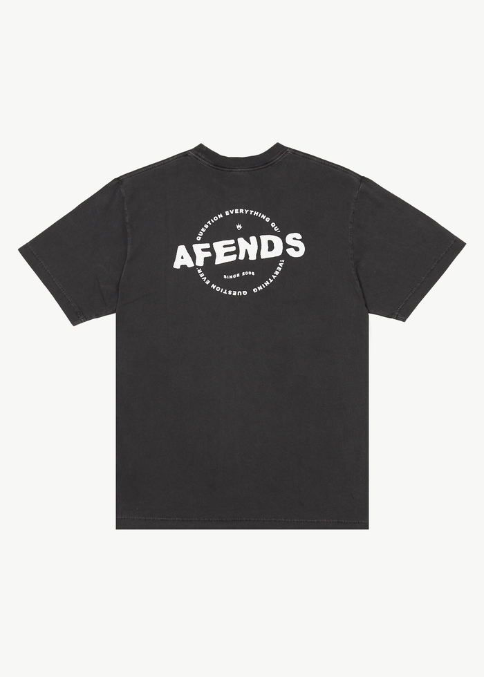 Afends Mens Questions - Graphic Retro  T-Shirt - Stone Black 