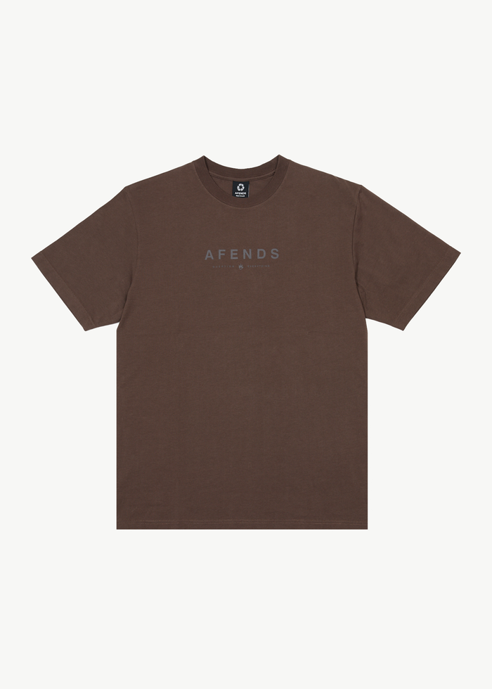 Afends Mens Thrown Out - Graphic Retro  T-Shirt - Coffee 