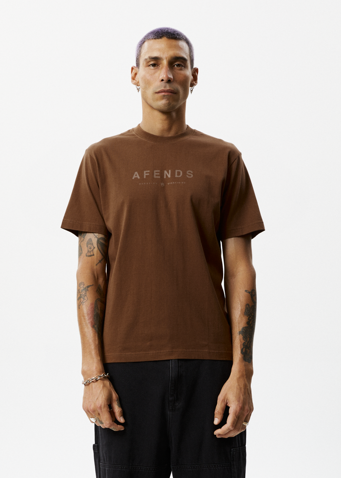 Afends Mens Thrown Out - Graphic Retro  T-Shirt - Coffee 