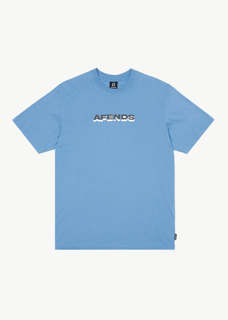 Afends Mens Volcanic Times - Graphic Retro  T-Shirt - Arctic