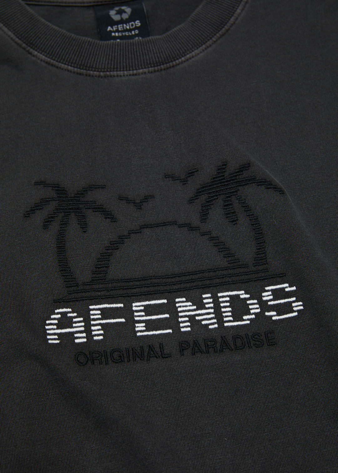 AFENDS Mens Sunset - Graphic Retro T-Shirt - Stone Black 