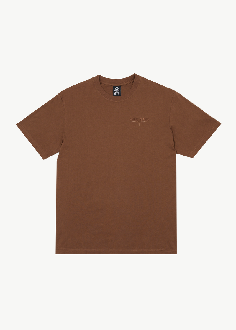 Afends Mens Outside - Graphic Retro  T-Shirt - Toffee