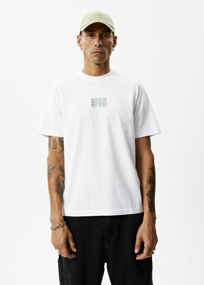 Afends Mens Limits - Graphic Retro  T-Shirt - White 