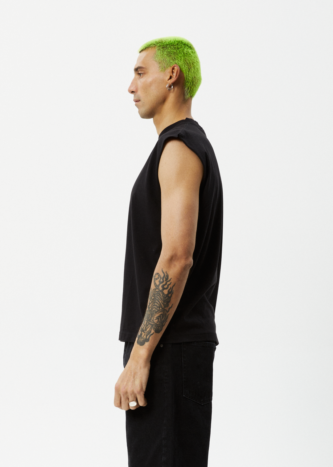 AFENDS Mens Limits - Graphic Sleeveless T-Shirt - Black 