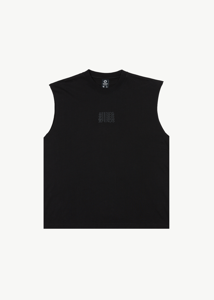 Afends Mens Limits - Graphic Sleeveless T-Shirt - Black 