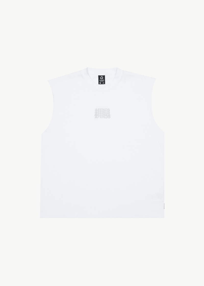 AFENDS Mens Limits - Graphic Sleeveless T-Shirt - White