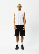 Afends Mens Limits - Graphic Sleeveless T-Shirt - White - Afends mens limits   graphic sleeveless t shirt   white 