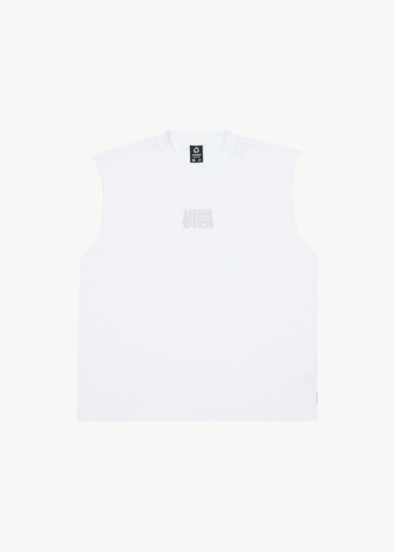Afends Mens Limits - Graphic Sleeveless T-Shirt - White