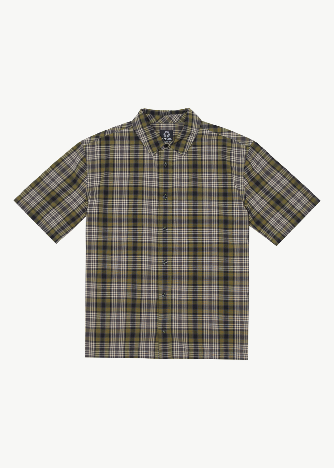 AFENDS Mens Check Out - Short Sleeve Shirt - Military Check 