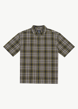 Afends Mens Check Out -  Short Sleeve Shirt - Military Check - Afends mens check out    short sleeve shirt   military check 