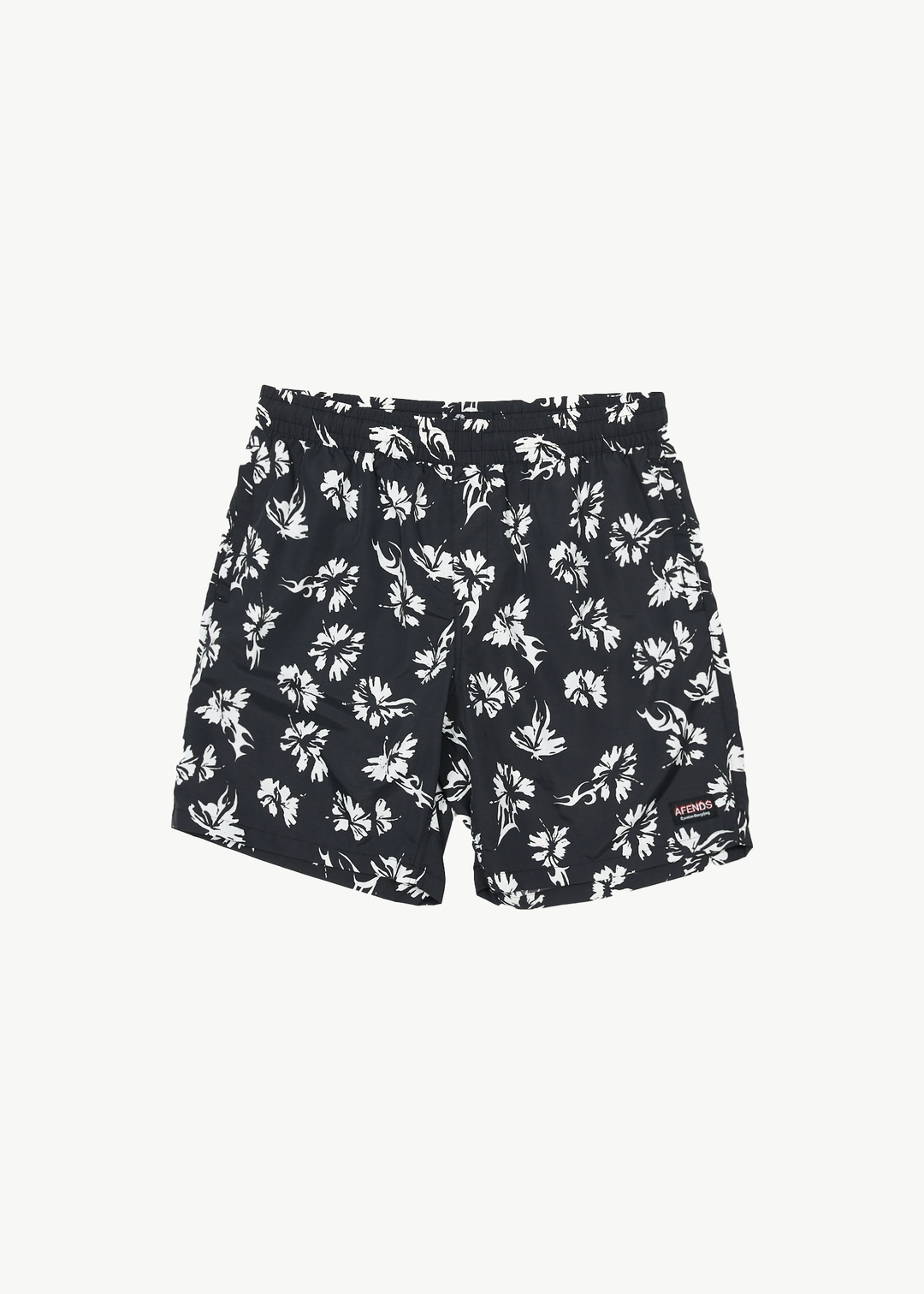 AFENDS Mens Hibiscus - Swim Short 18" - Black 