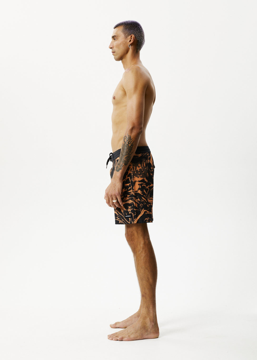 AFENDS Mens Marble - Boardshorts 18" - Black 