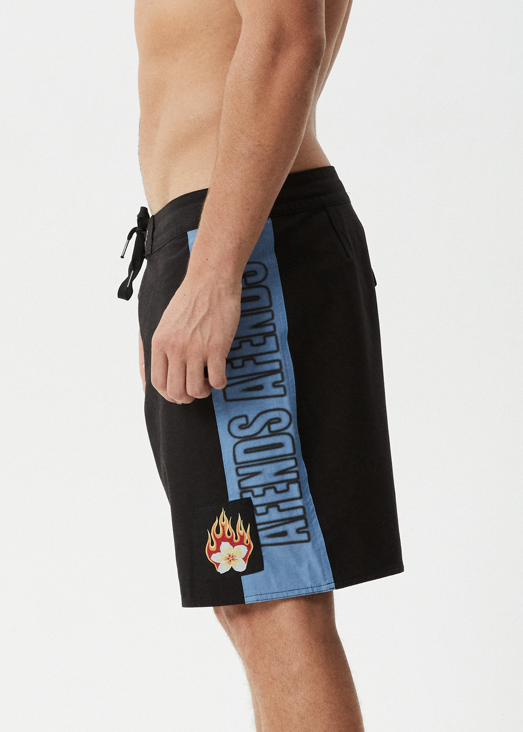 AFENDS Mens Tropics - Boardshort 18" - Black