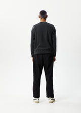 Afends Mens Holiday -  Crew Neck Jumper- Stone Black - Afends mens holiday    crew neck jumper  stone black 
