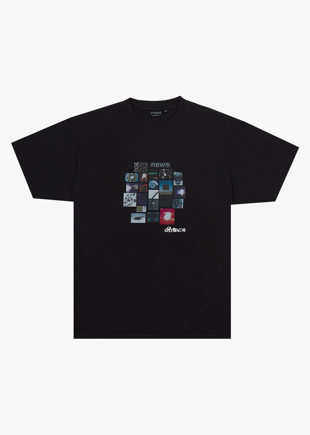 AFENDS Mens Framed - Boxy Tee - Stone Black