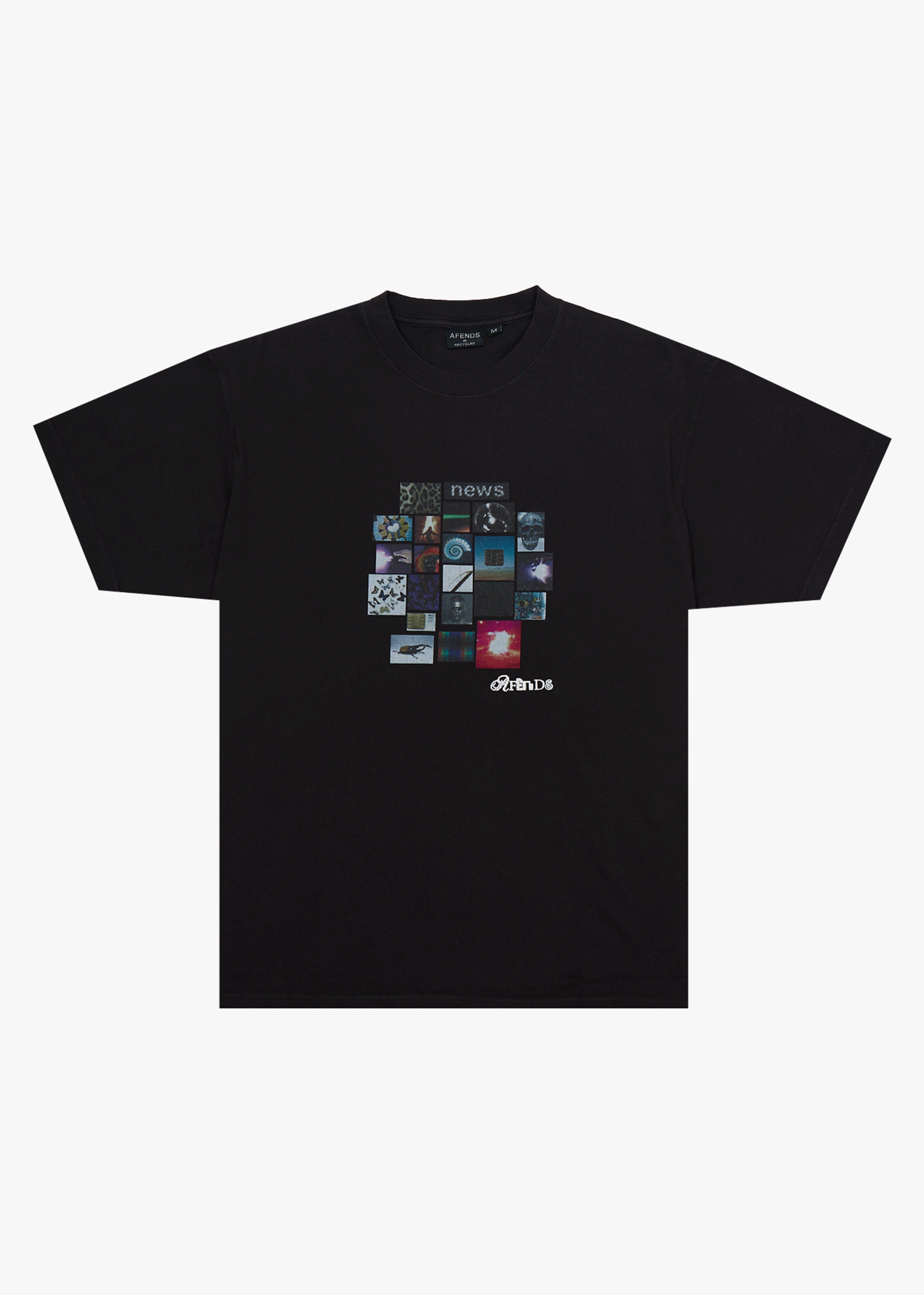 AFENDS Mens Framed - Boxy Tee - Stone Black