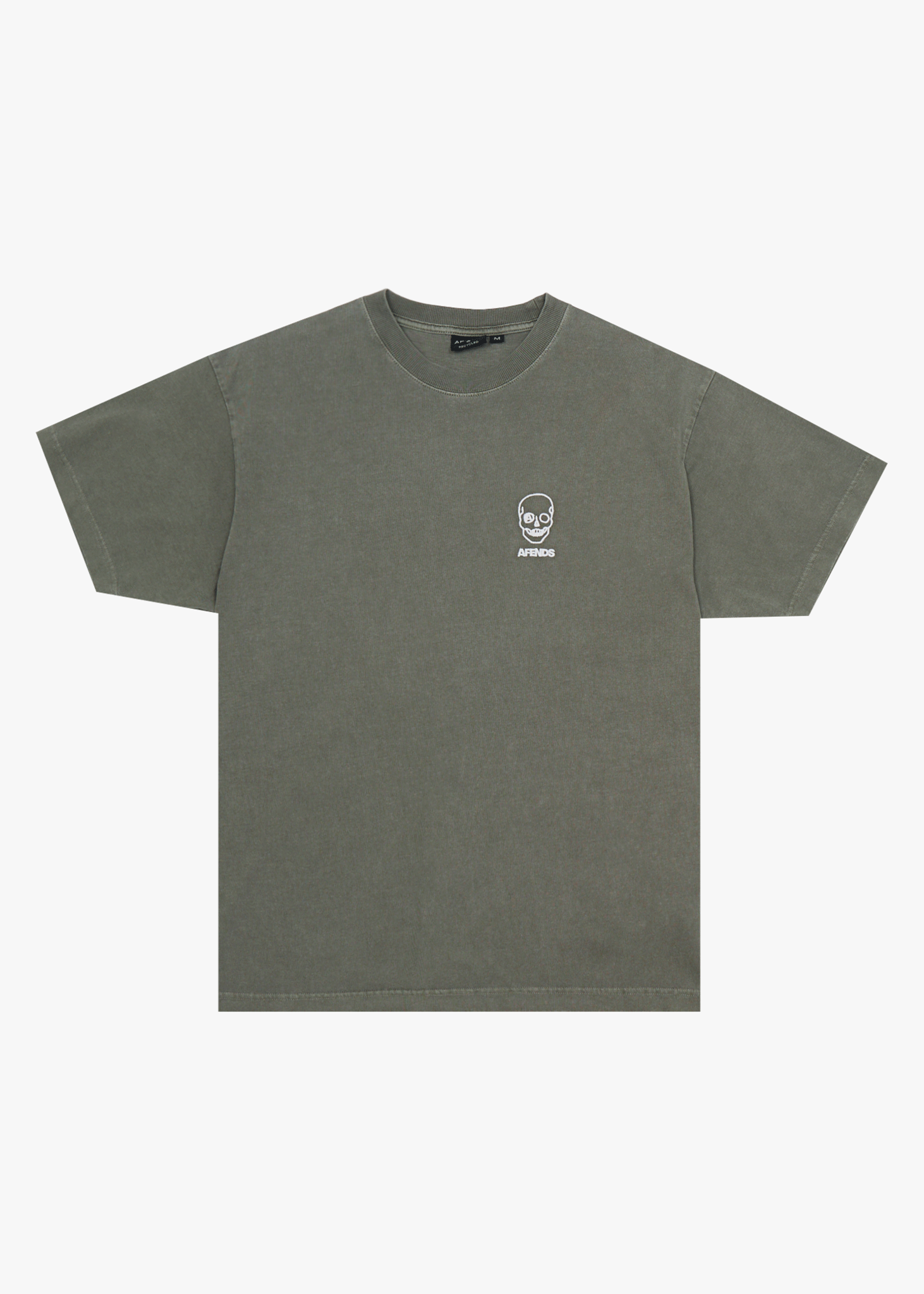 AFENDS Mens Skeletor - Boxy Tee - Washed Sycamore