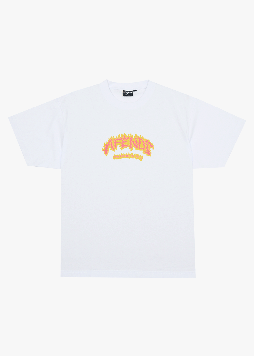 AFENDS Mens Flame On - Boxy Tee - White