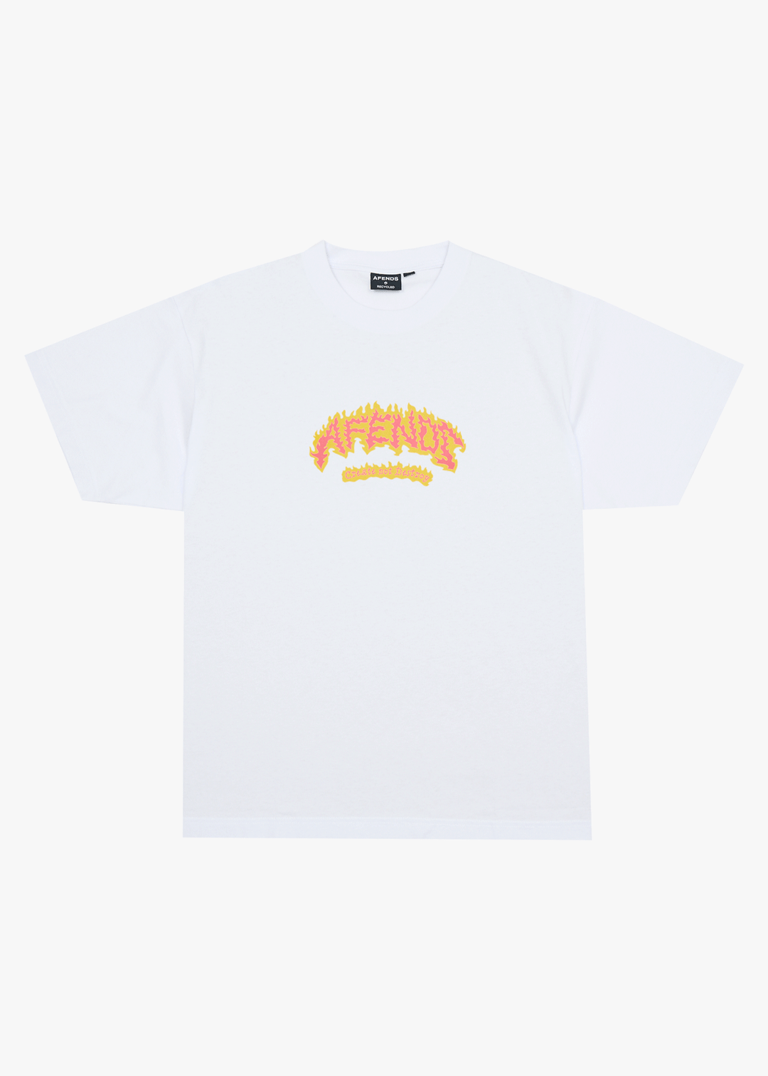 AFENDS Mens Flame On - Boxy Tee - White