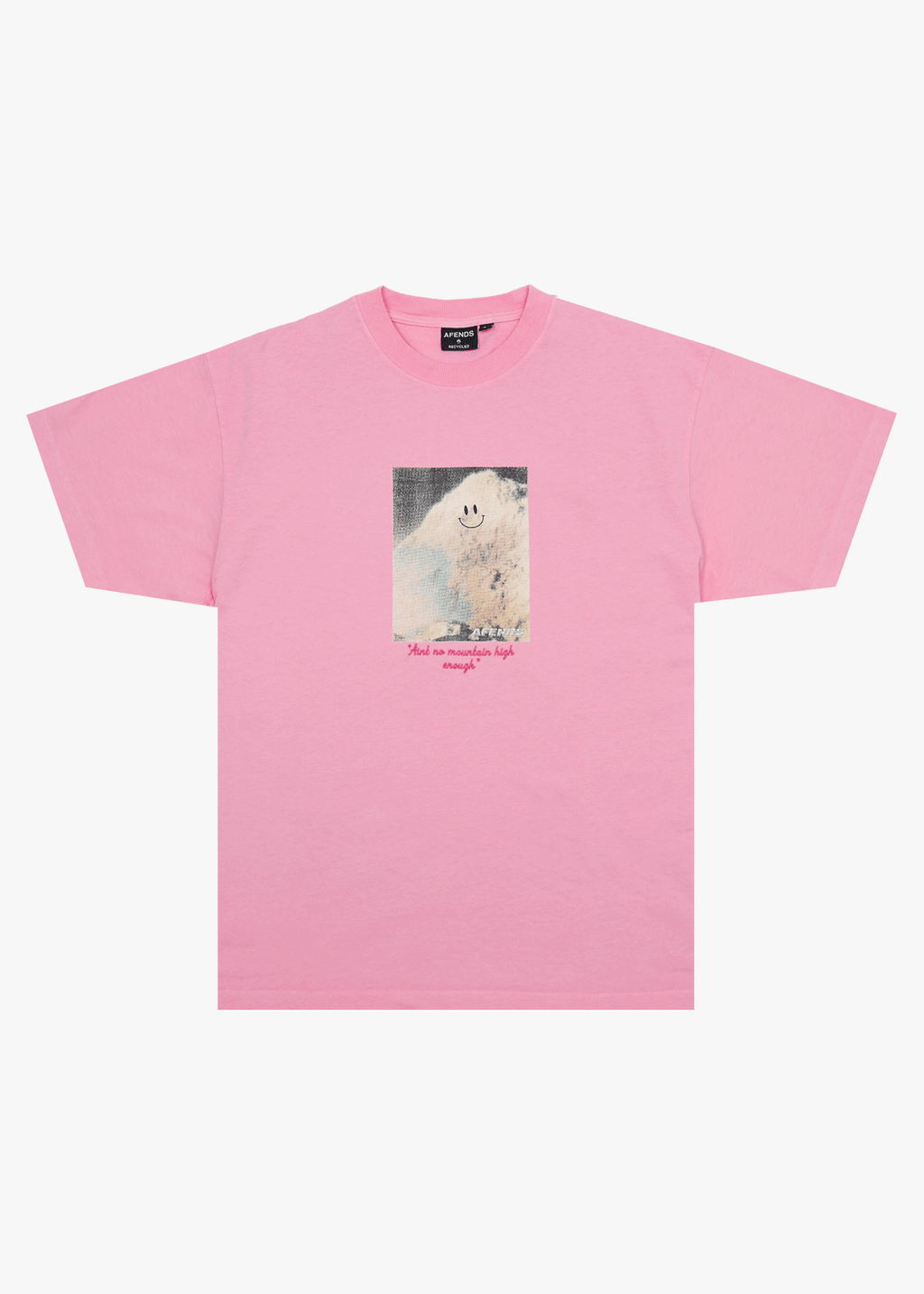 AFENDS Mens Too High - Heavyweight Boxy Tee - Vintage Pink