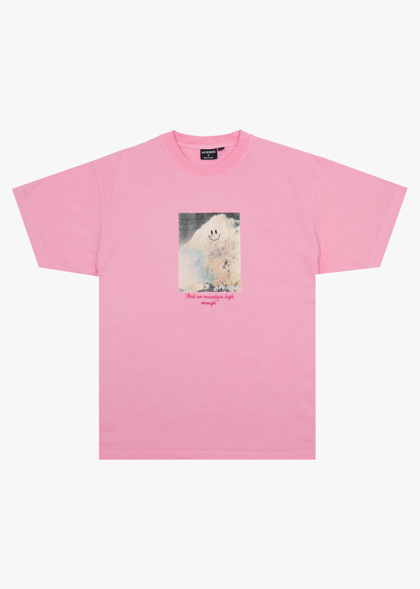 AFENDS Mens Too High - Heavyweight Boxy Tee - Vintage Pink