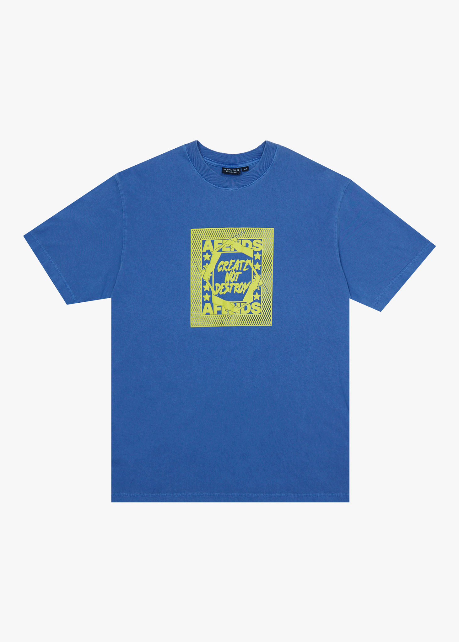 AFENDS Mens Painter - Retro Tee - Washed Marina