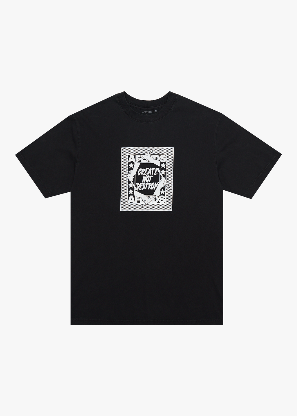 AFENDS Mens Painter - Retro Tee - Stone Black