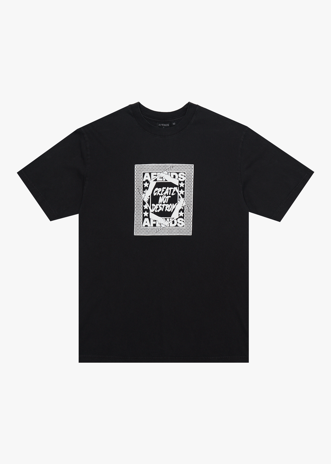 AFENDS Mens Painter - Retro Tee - Stone Black