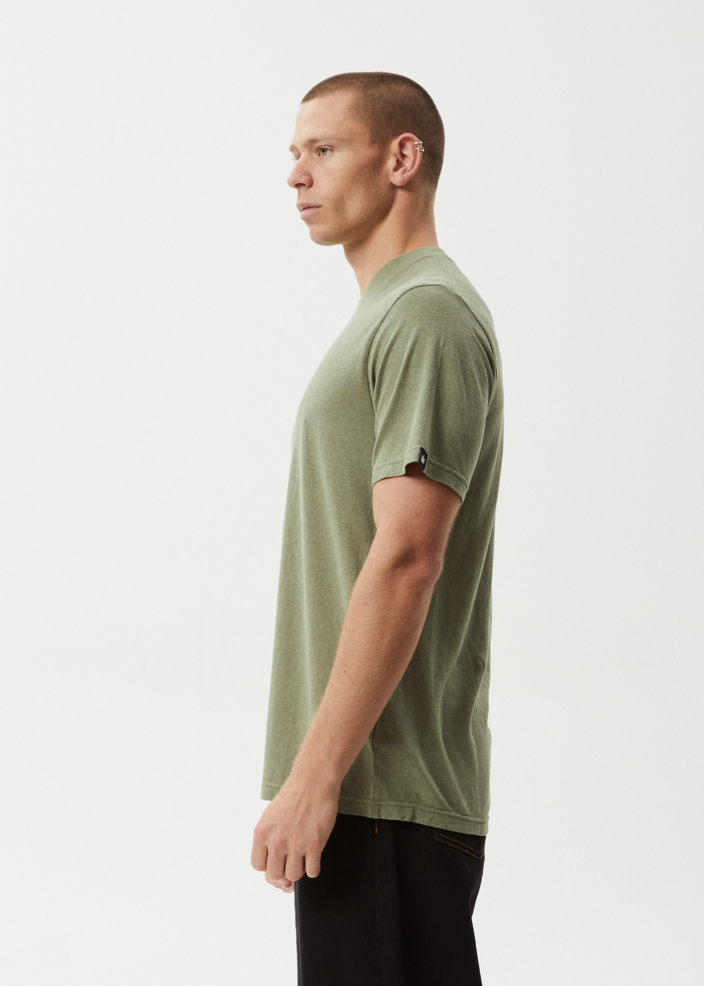 AFENDS Mens Classic - Retro Tee - Oil Green