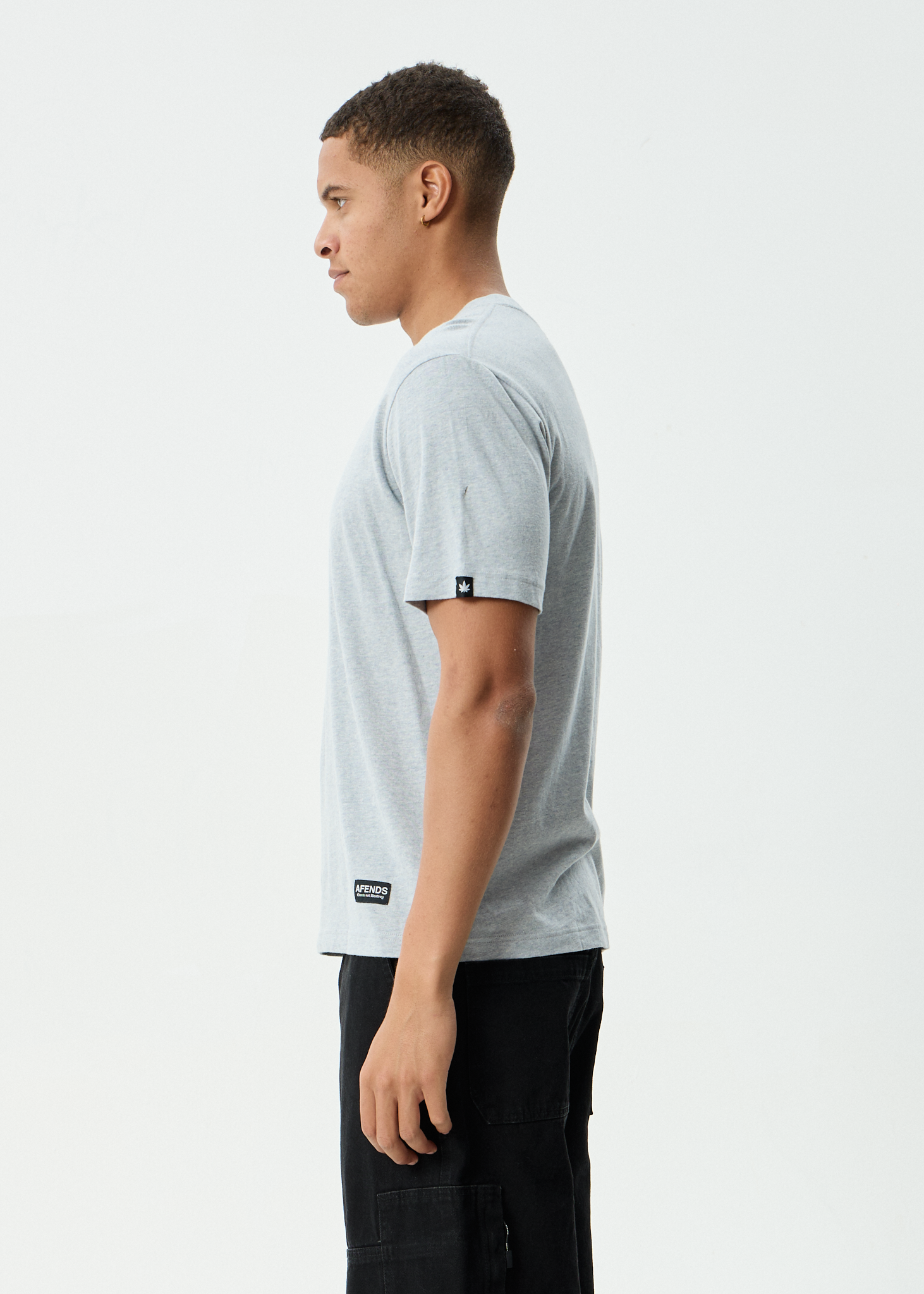 AFENDS Mens Classic - Retro Tee - Shadow Grey Marle