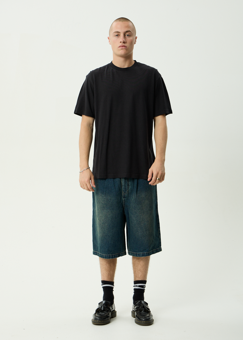 AFENDS Mens Classic - Retro Tee - Stone Black