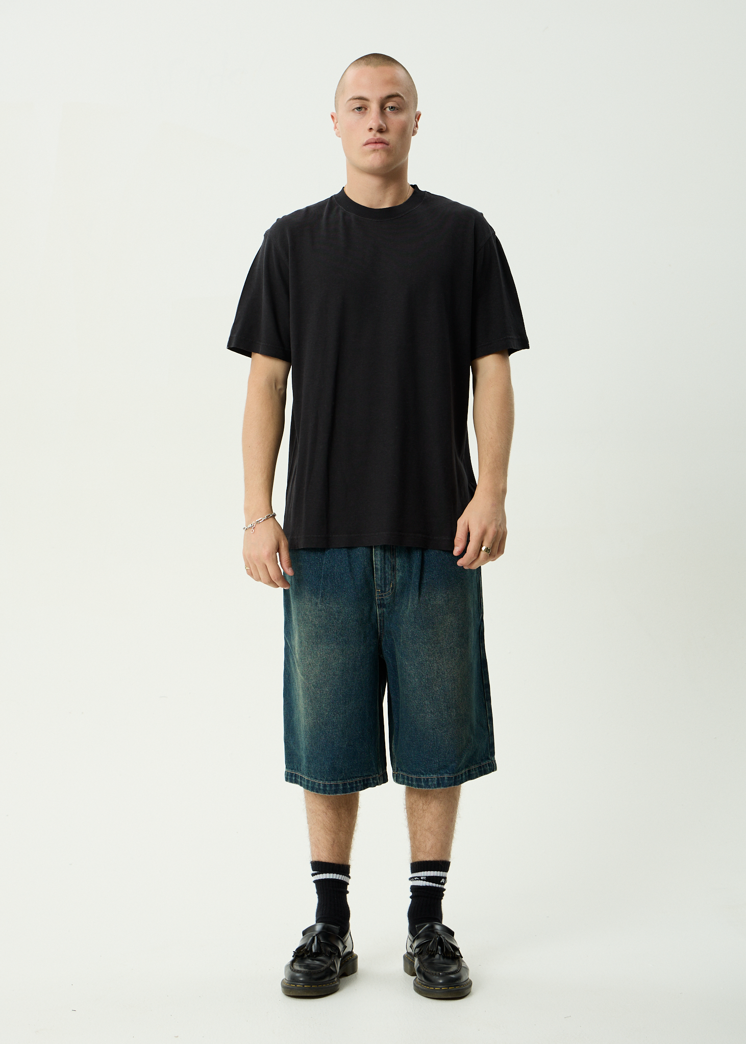 AFENDS Mens Classic - Retro Tee - Stone Black