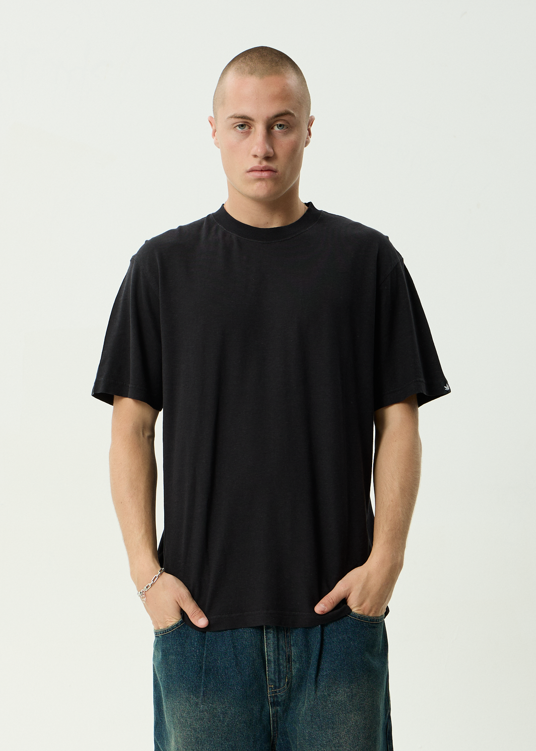 AFENDS Mens Classic - Retro Tee - Stone Black