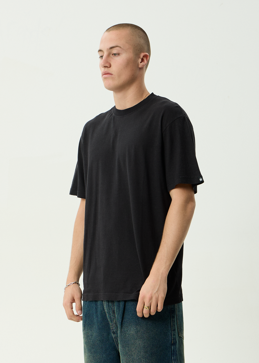 AFENDS Mens Classic - Retro Tee - Stone Black