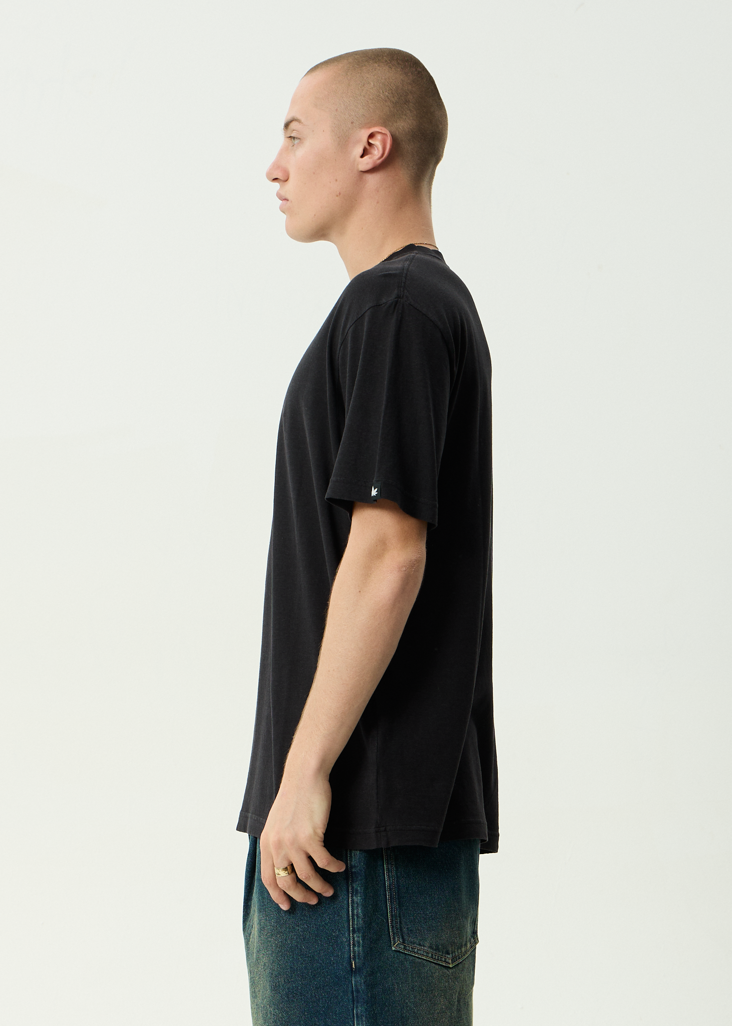 AFENDS Mens Classic - Retro Tee - Stone Black