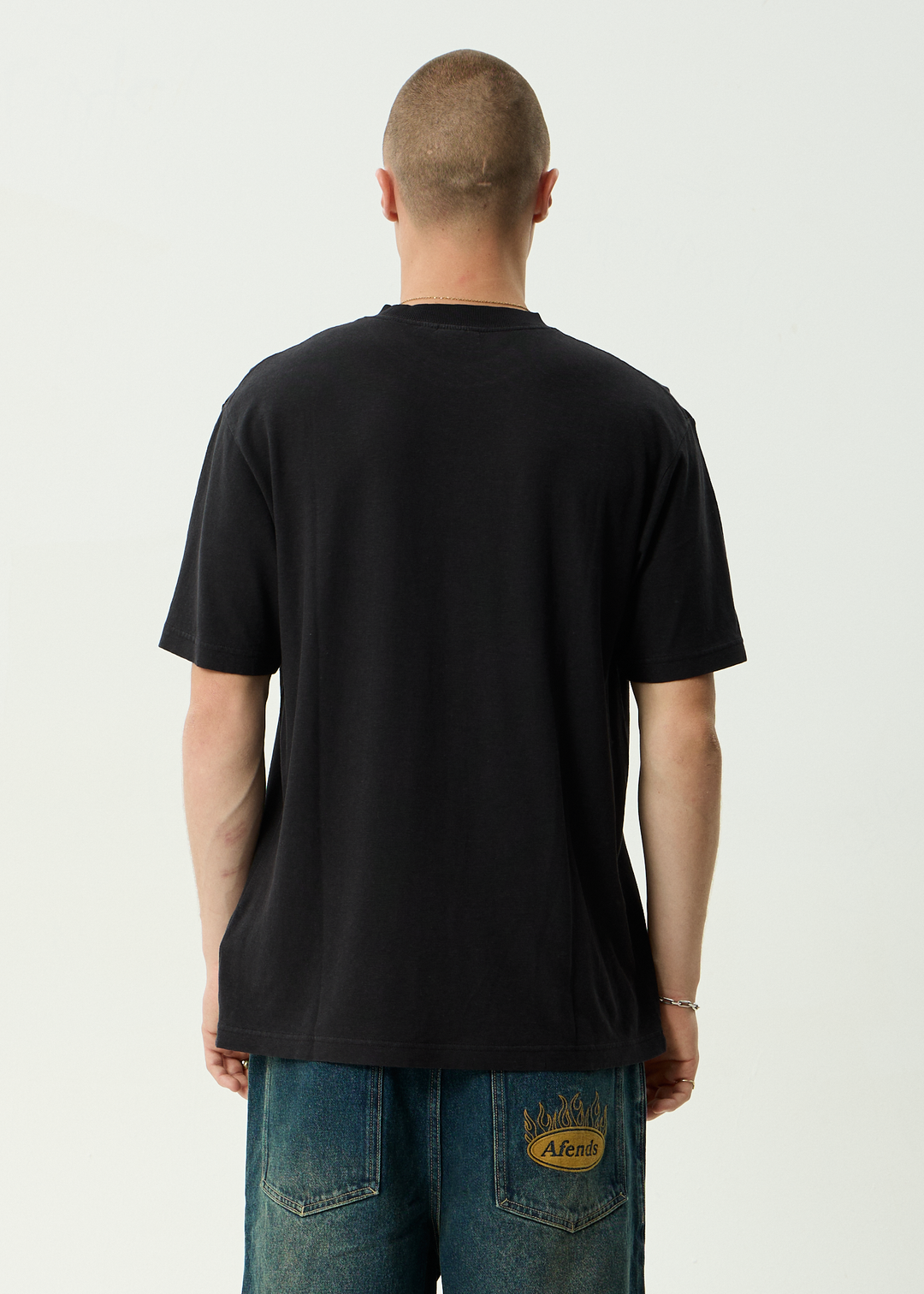 AFENDS Mens Classic - Retro Tee - Stone Black