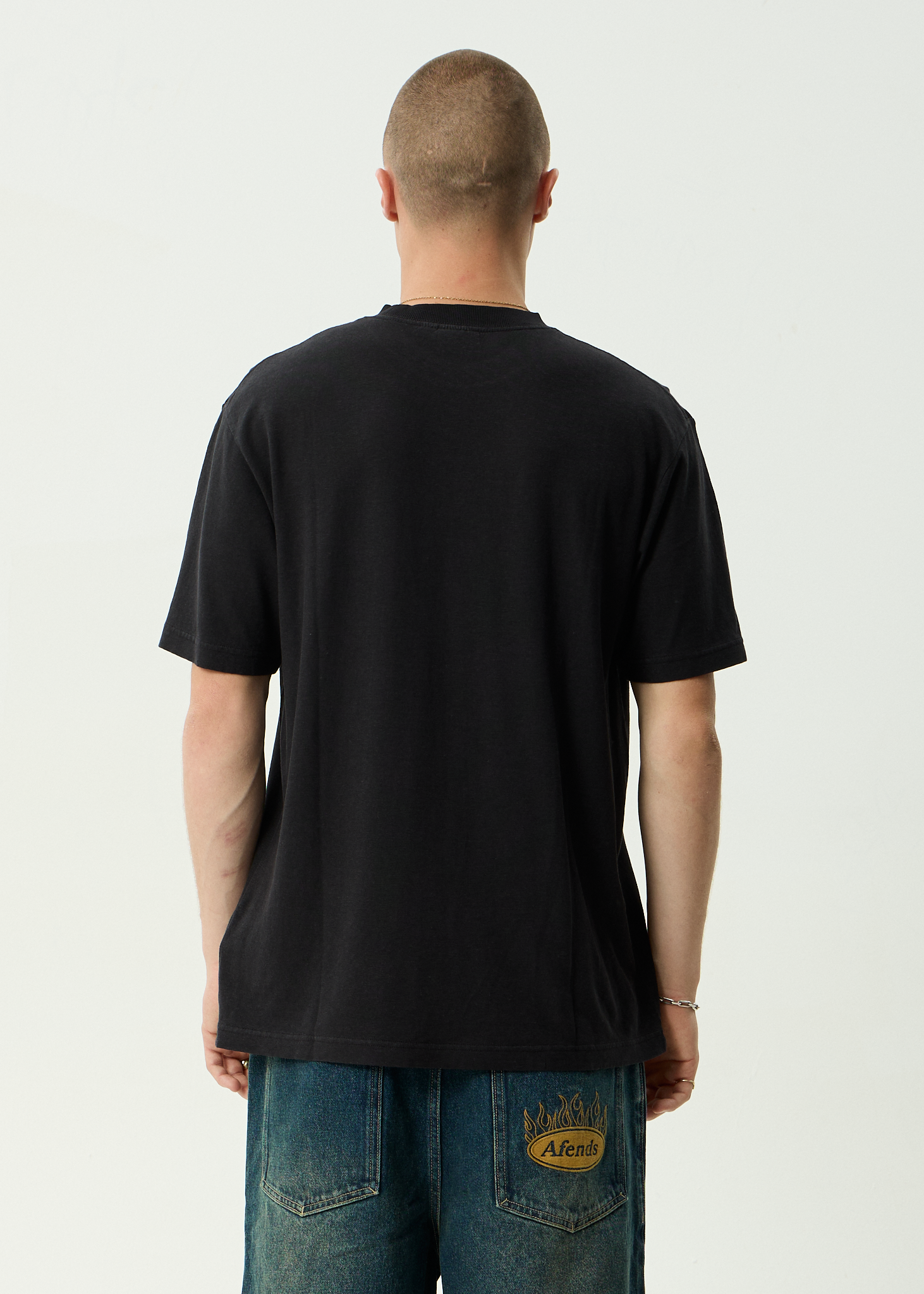 AFENDS Mens Classic - Retro Tee - Stone Black