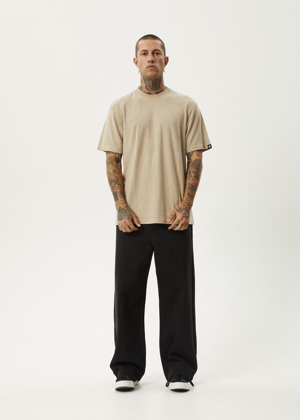 AFENDS Mens Classic - Retro Tee - Taupe