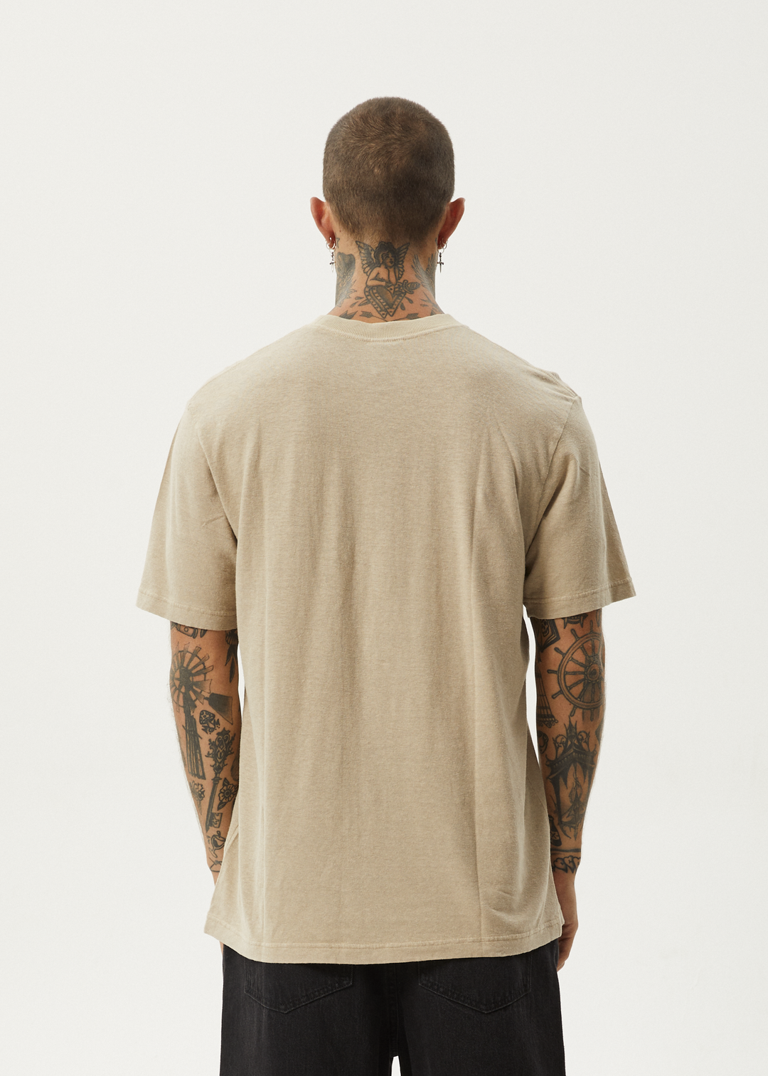 AFENDS Mens Classic - Retro Fit Tee - Taupe 