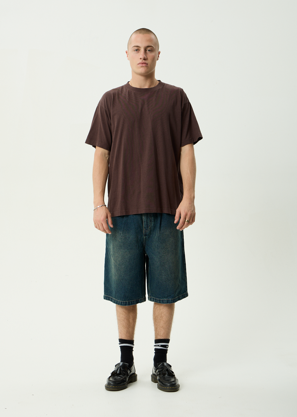 AFENDS Mens Classic - Retro Tee - Washed Coffee