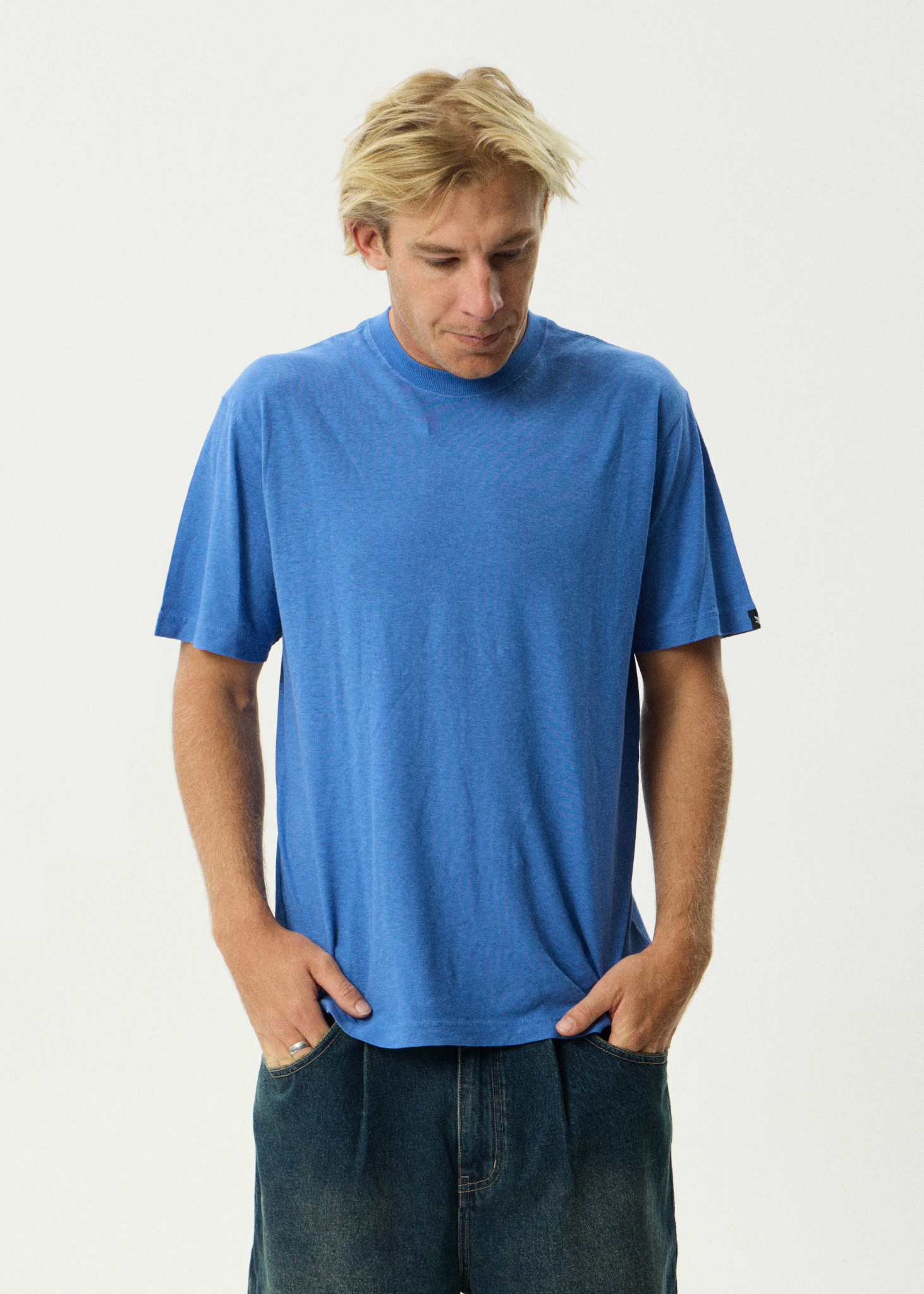 AFENDS Mens Classic - Retro Tee - Washed Marina