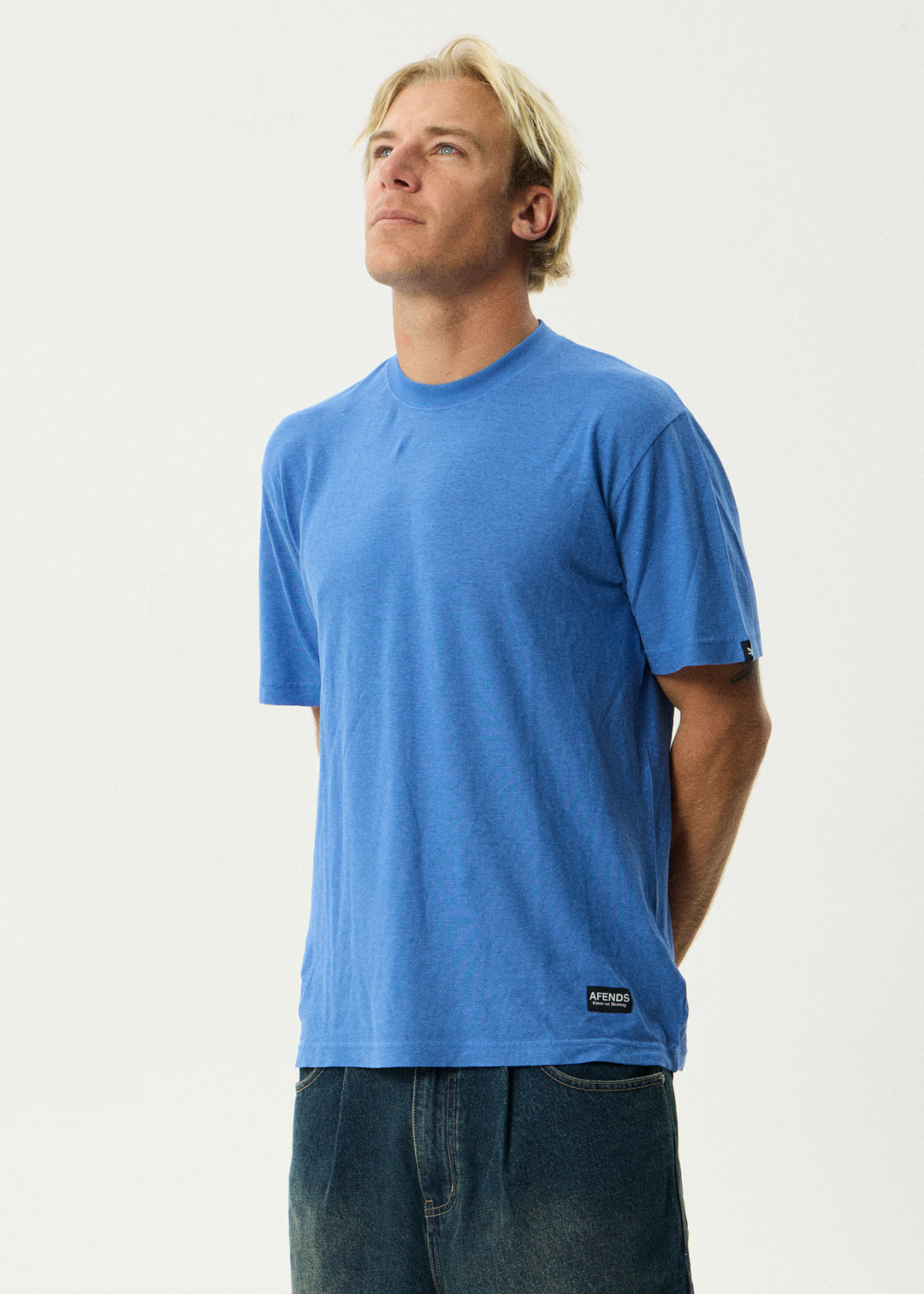 AFENDS Mens Classic - Retro Tee - Washed Marina