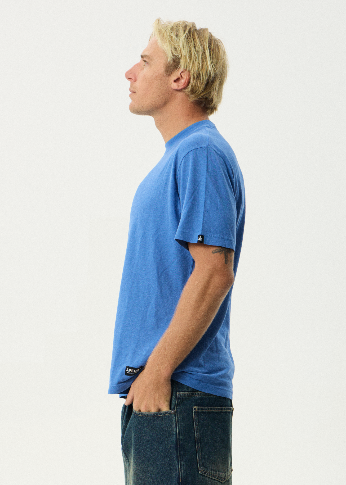 AFENDS Mens Classic - Retro Tee - Washed Marina