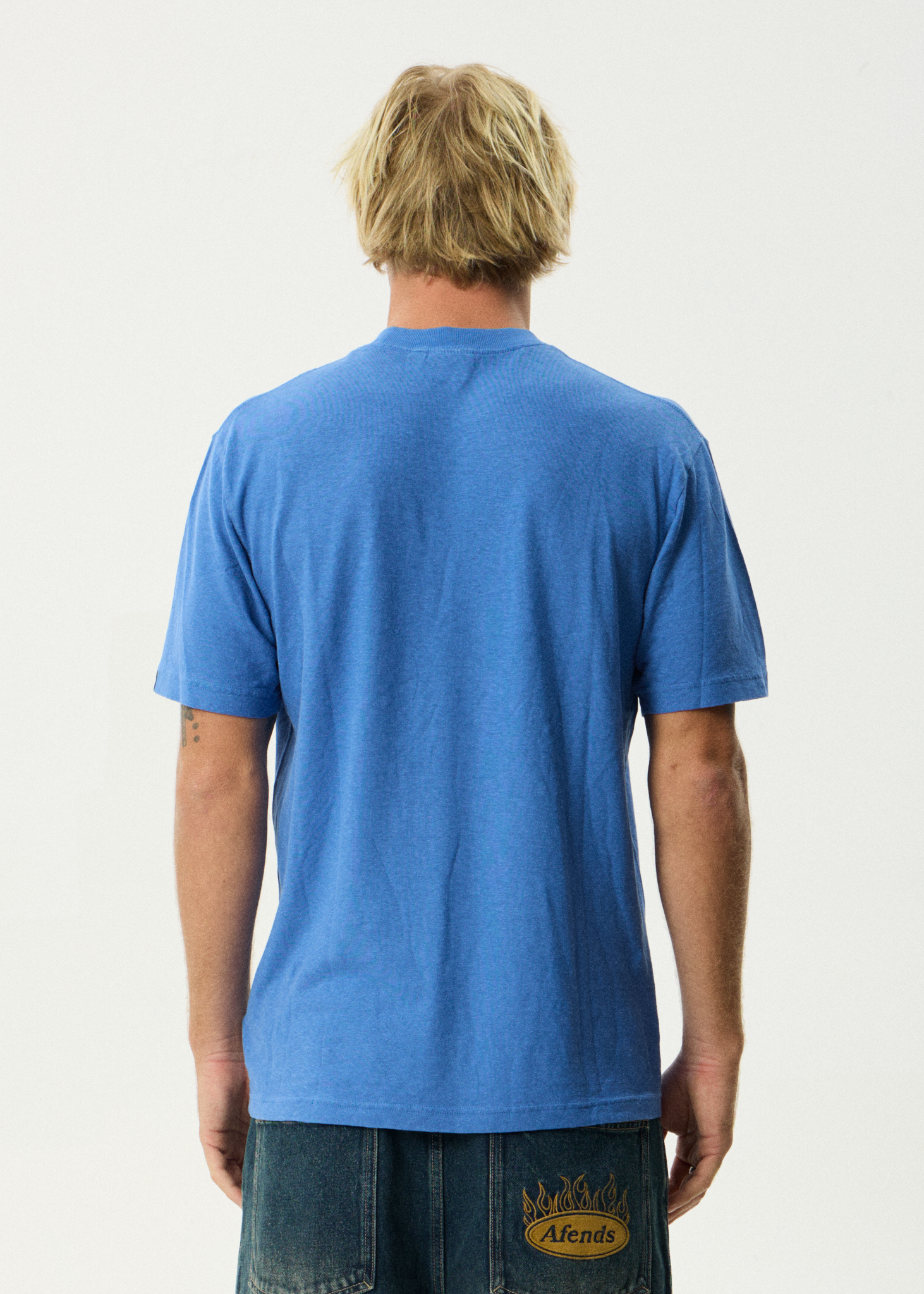 AFENDS Mens Classic - Retro Tee - Washed Marina