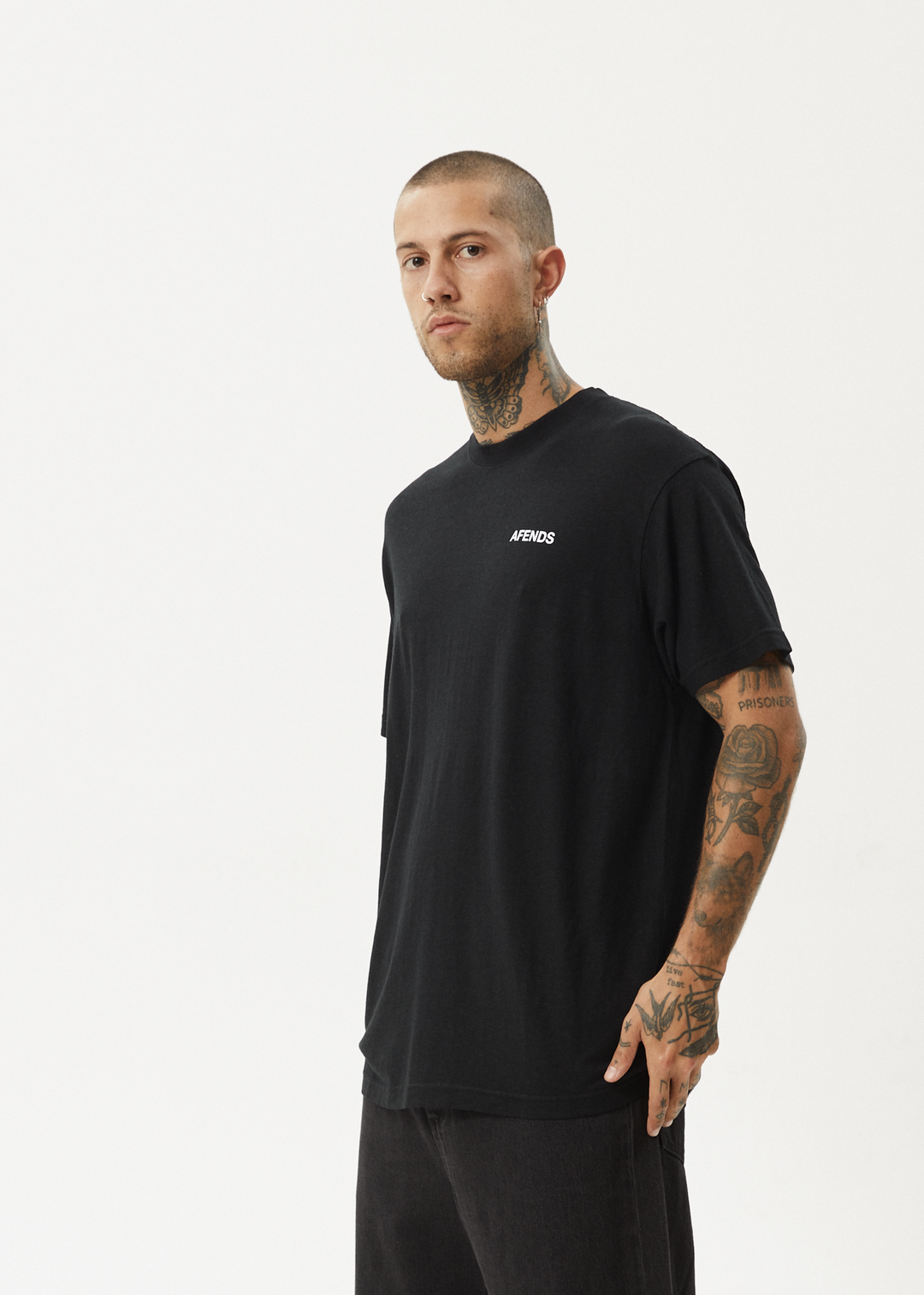 AFENDS Mens Staple - Boxy Fit Tee - Black 