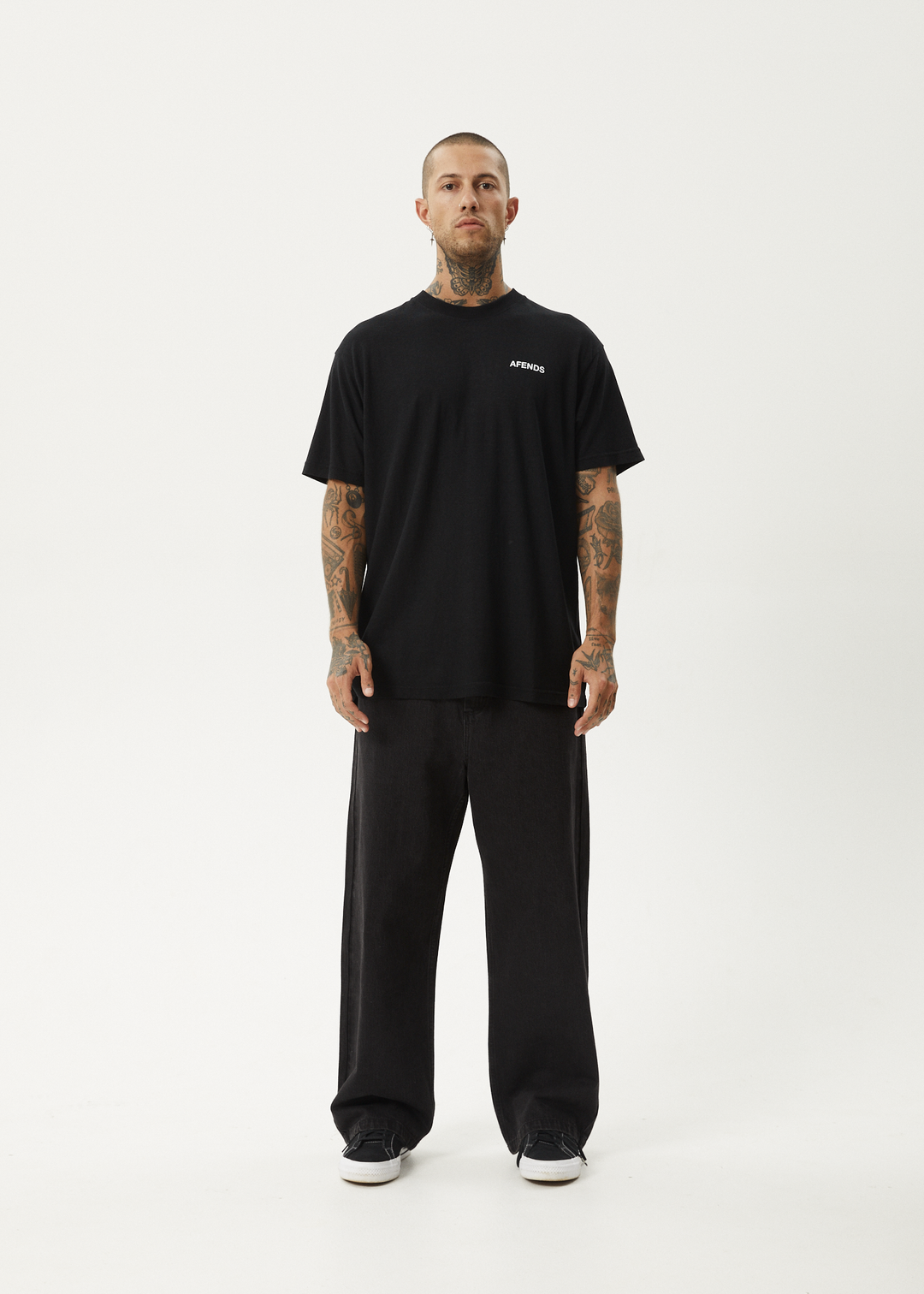 AFENDS Mens Staple - Boxy Fit Tee - Black 