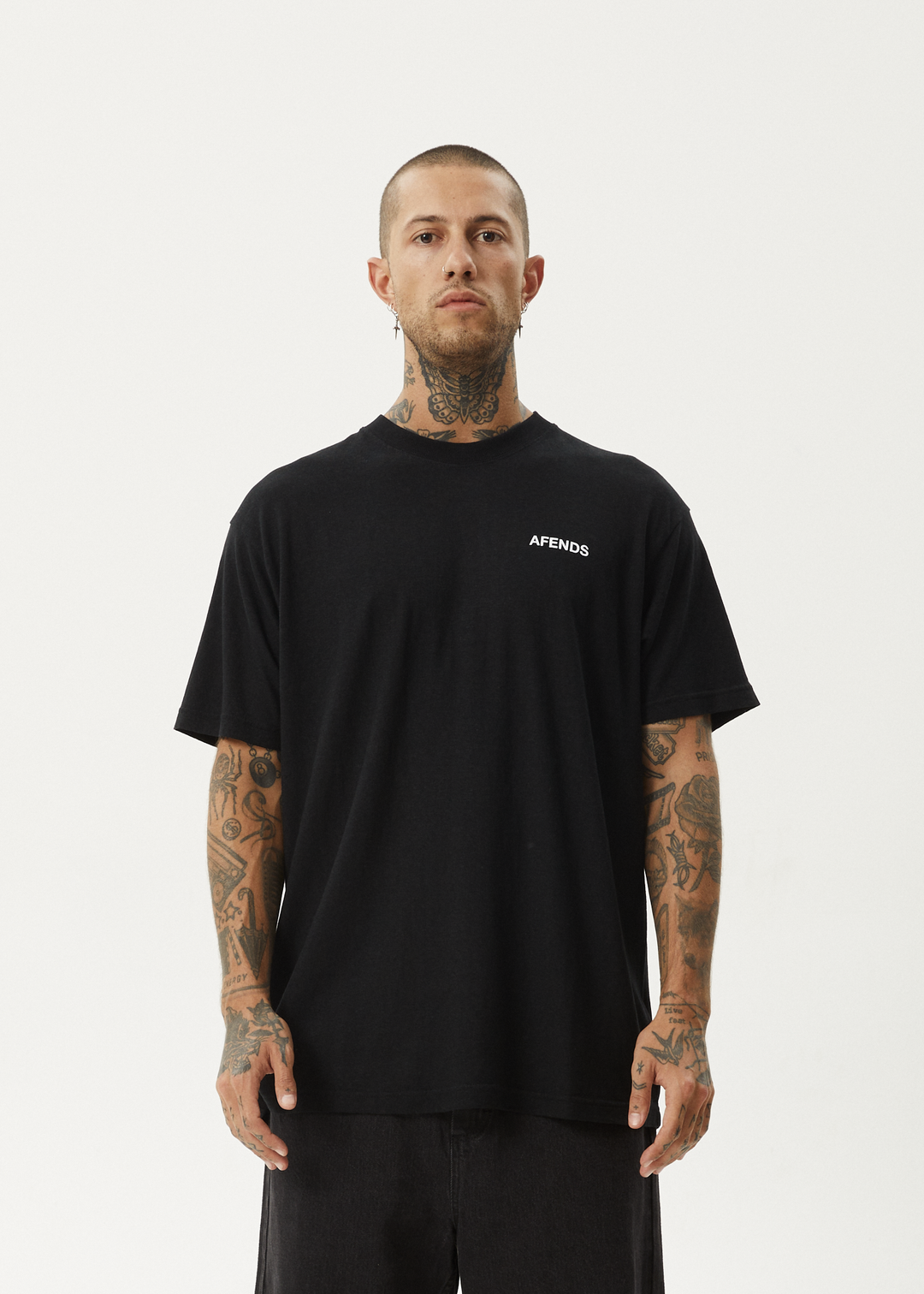 AFENDS Mens Staple - Boxy Fit Tee - Black 